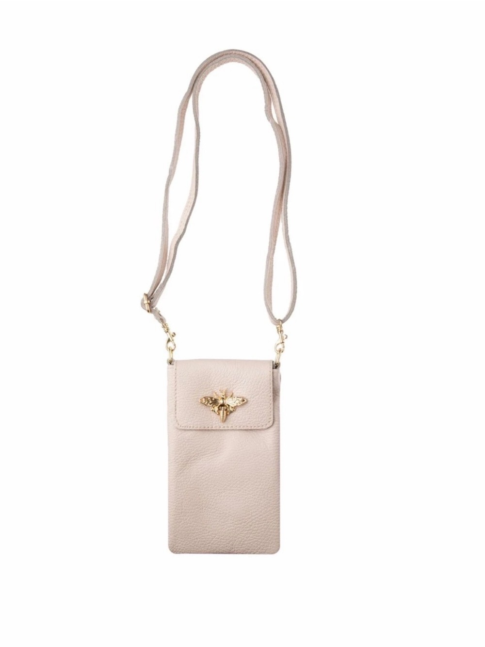 BEE TRIM CROSSBODY CELLPHONE PURSE 
White
